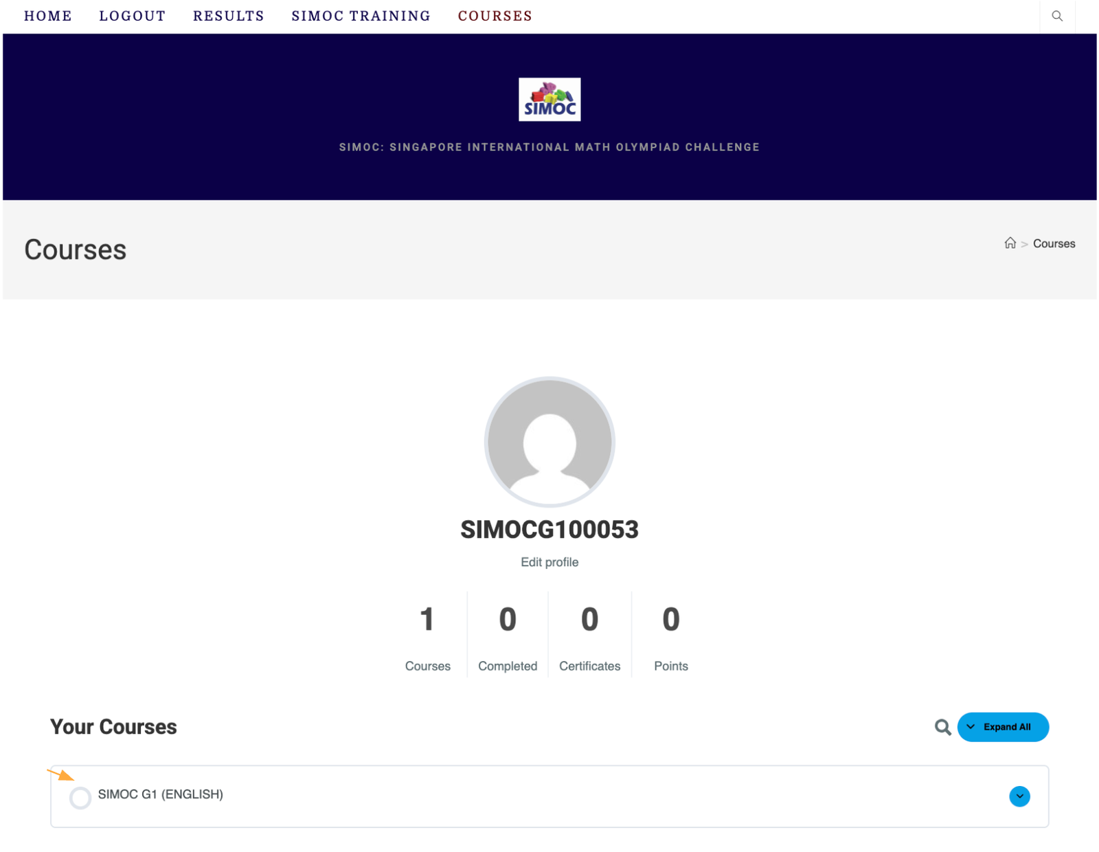 Seção de Cursos do Usuário