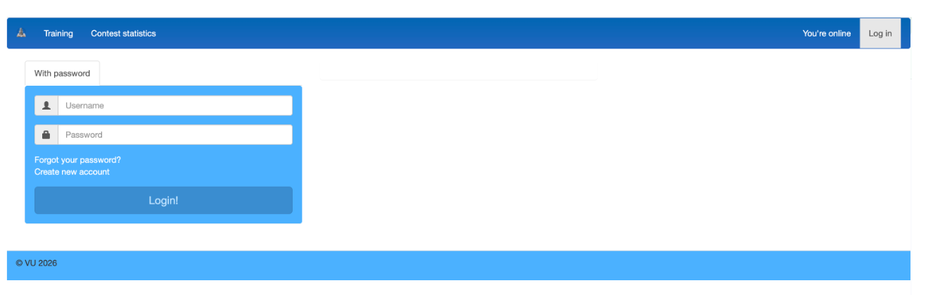 Tela de login da plataforma SIMCC